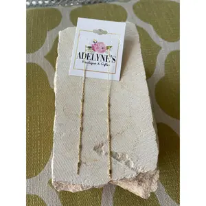 Gold Bead Threader Earrings