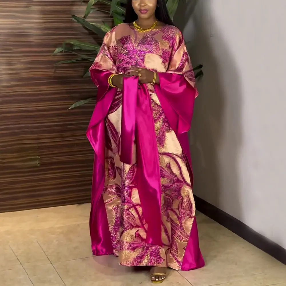 Women's Modest Islamic Ethnic Print Kaftan - African Traditional Dashiki Ankara Gown, 145cm Maxi Long Abaya Robe, 2026 Fashion Outfit
