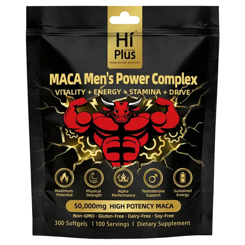 HiPlus Men's Wellness Supplement with Shilajit, Maca, Ashwagandha & Ginseng - 150 Softgels
