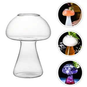 Mushroom Shaped 250ML Glass Cup, Unique Design Shot & Beer Drinking Glassware, Ideal for Home Bars & Restaurants, Durable Beverage Container