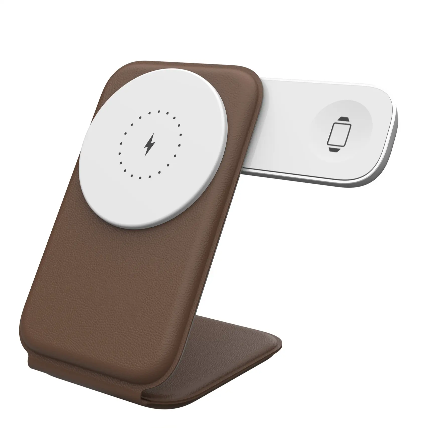 3-in-1 Folding Magnetic Wireless Charger - Electronic Charging Adapter for Phone, Watch, Earbuds with Cable Compatibility and Protection Features