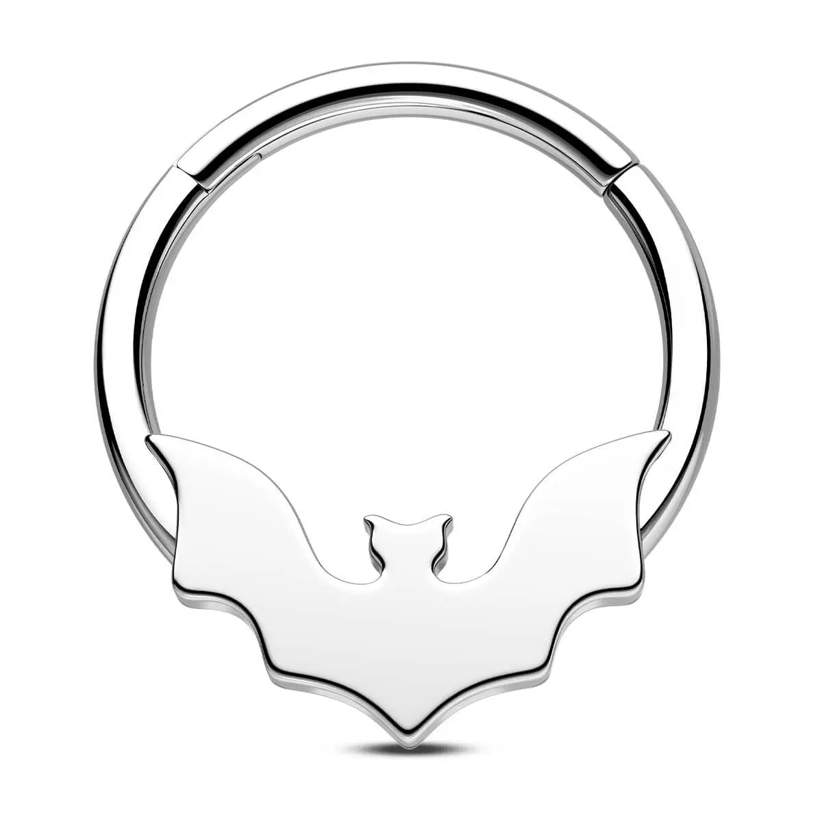 Oufer 16G 316L Stainless Steel Flat Bat Septum Ring - Snug Septum Piercing Body Jewelry for Halloween Animal-Themed Looks