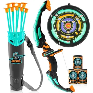 Kids Bow and Arrow Set, LED Light Up Archery Toy Set with 9 Suction Cup Arrows, Target & Arrow Case, Indoor and Outdoor Hunting Play Gift Toys for Kids, Boys & Girls Ages 6-12