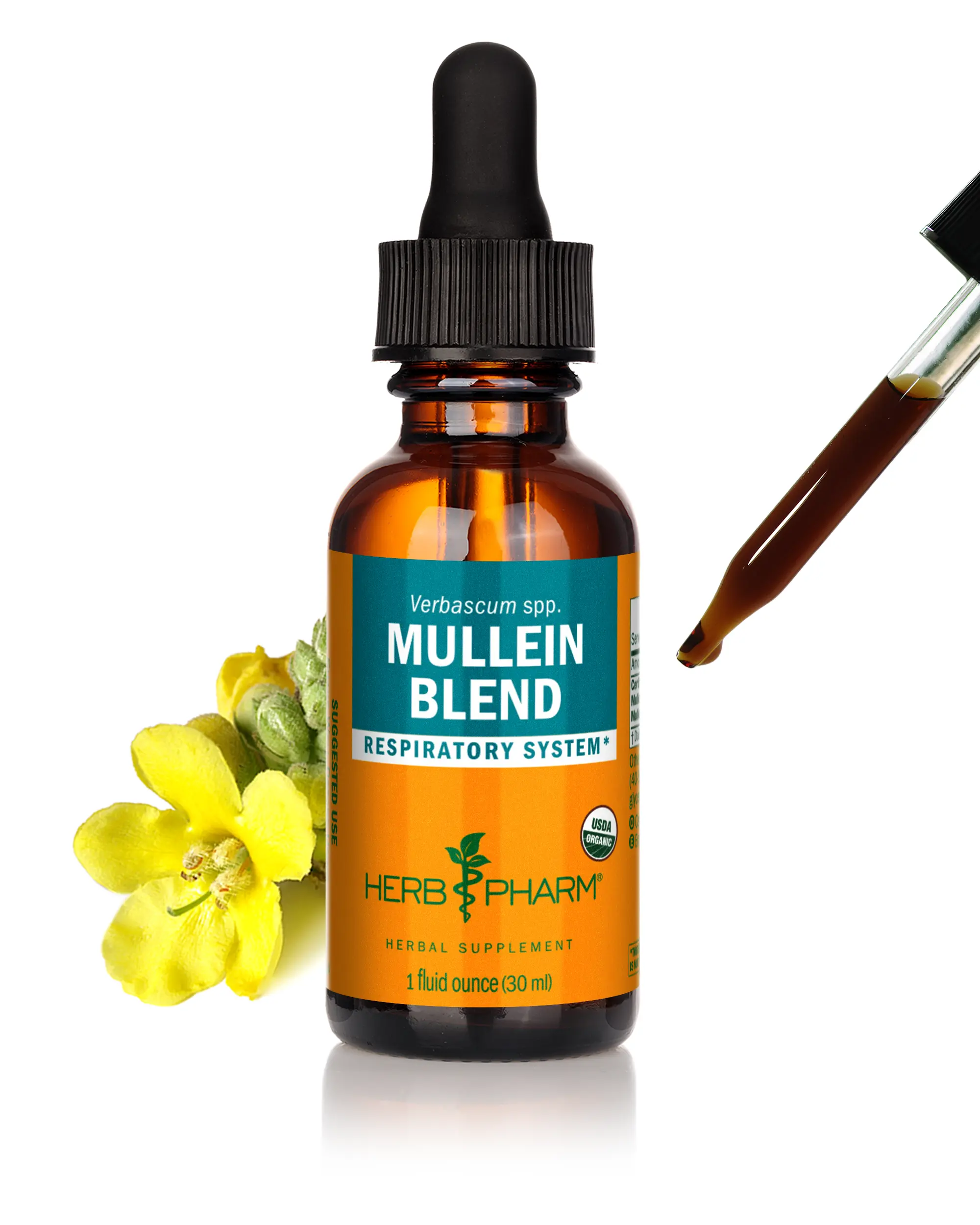 Non-Bitter Certified Organic Mullein Tincture for Traditional Lung Health Support - Non-GMO Traditional Respiratory Expectorant, Vegan & Gluten-Free Mullein Extract*