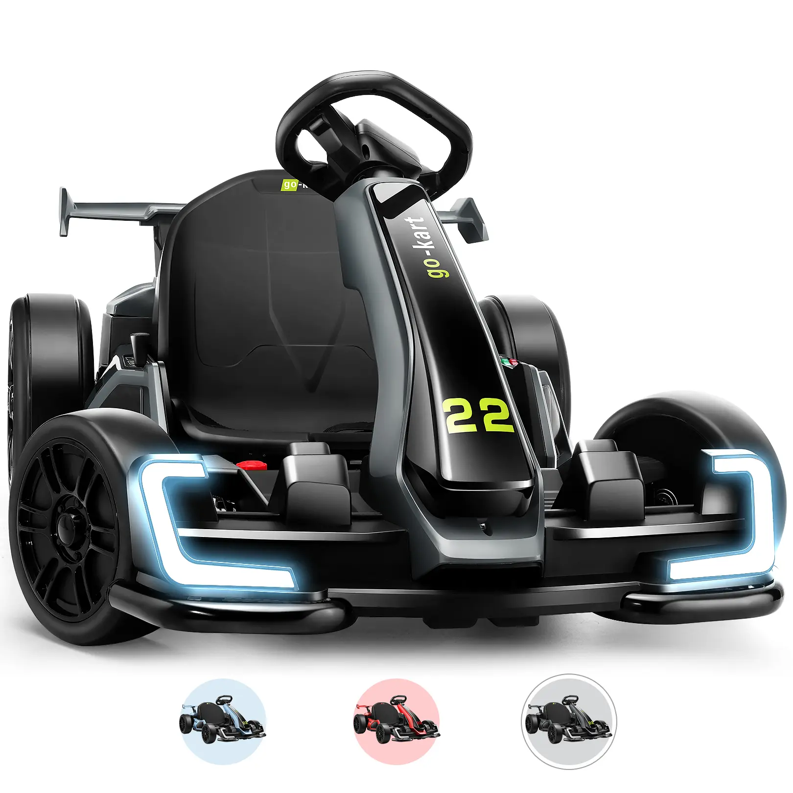 Hikole #backtoschool Adjustable Electric Drift Go Kart 24V 300W Motor 8.5 MPH Speed Adjustable Seat for Kids 6-12 Years Ride On Toys with Bluetooth Speakers & 3 Speed Modes,SummerVibes,tiktokshopbacktoschool,glowup,SohoChic