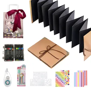 【Foldable Scrapbook Album】99+ Inch Extra Long Accordion , Stretchable Expandable Folding Photo Album Complete With Full DIY Accessories Kit,Romantic Memory Scrapbook Perfect For Wedding Records,Travel Keepsakes, Lovers Couple Souvenirs & Friendship Gifts