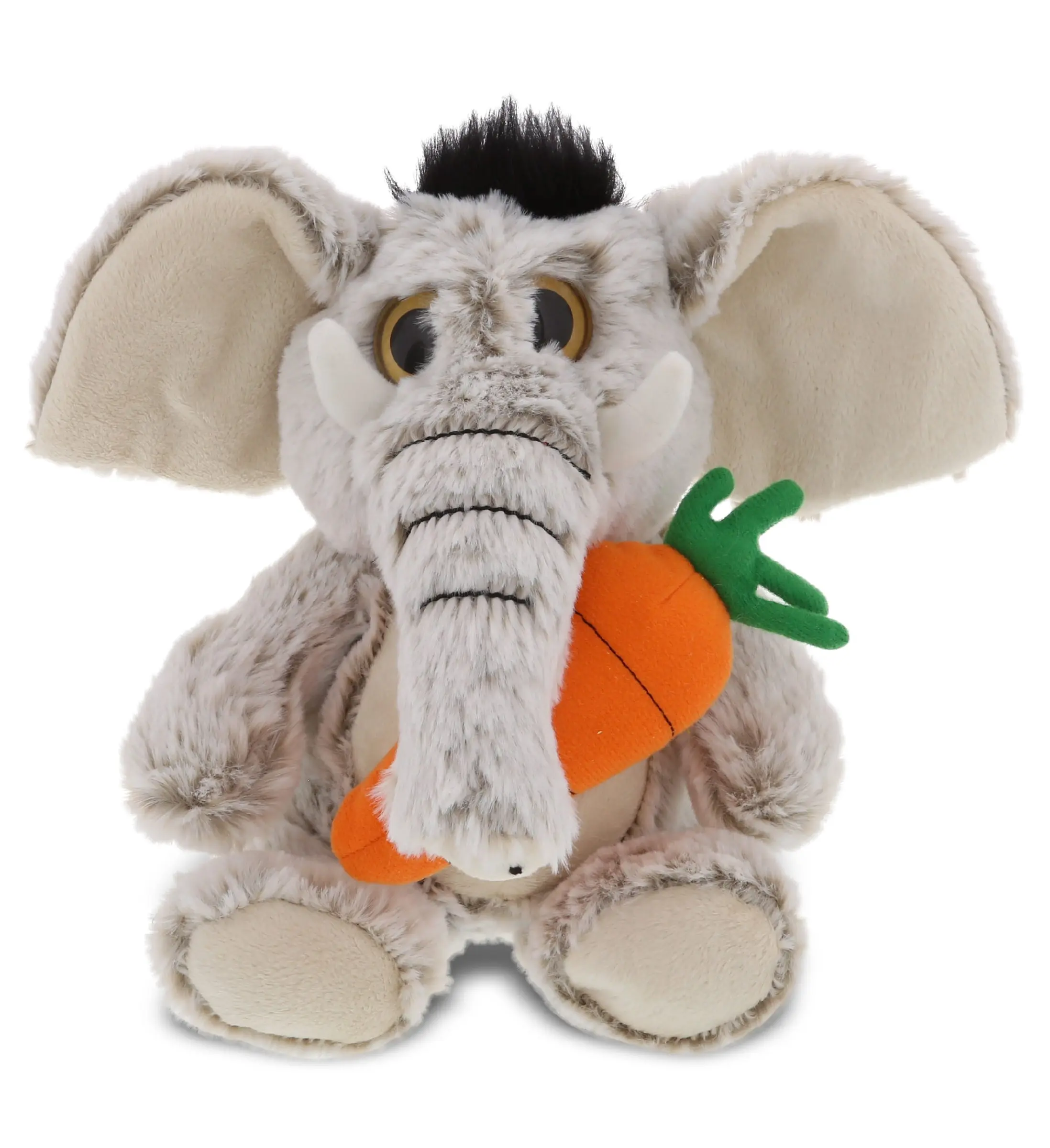 DOLLIBU Stuffed Elephant Plush Toy - Spring Theme - Super-Soft Polyester Material - Sitting Design with Carrot Accent