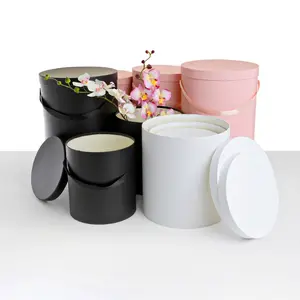 Set of 3, LARGE Round Boxes for Luxury Flower/Gift Arrangements, Various Colors - W563