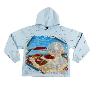 "Racer" Pearl & Rhinestone Hood - Sky