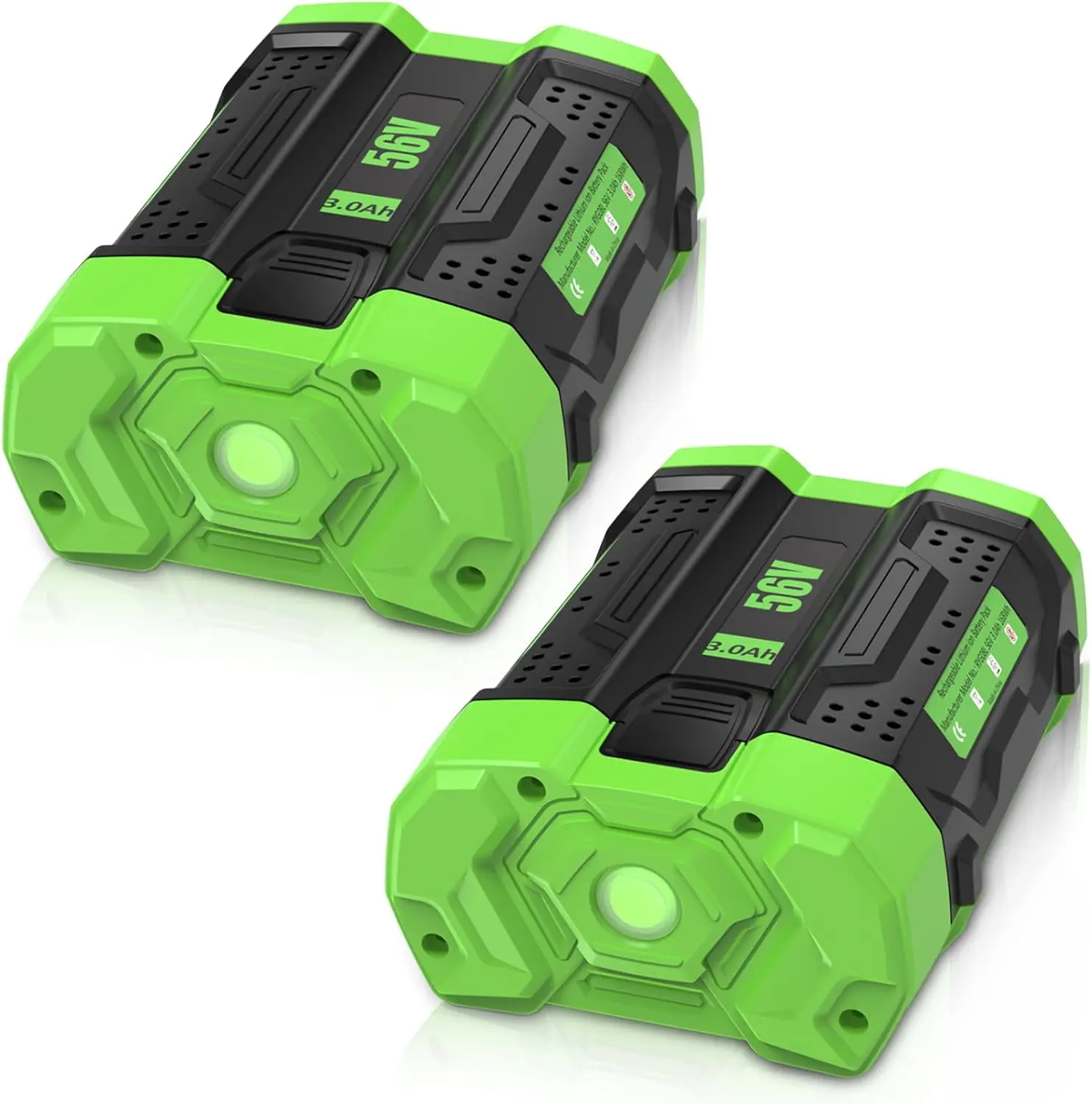 EGO 56V High-Capacity Lithium-Ion Replacement Batteries (2-Pack, 3.0Ah/3000mAh, 2370g) with Over-Charge, Short-Circuit Protection, Compatible with BA2240 Lawn Mower, Leaf Blower, Chainsaw Power Tools (Black)