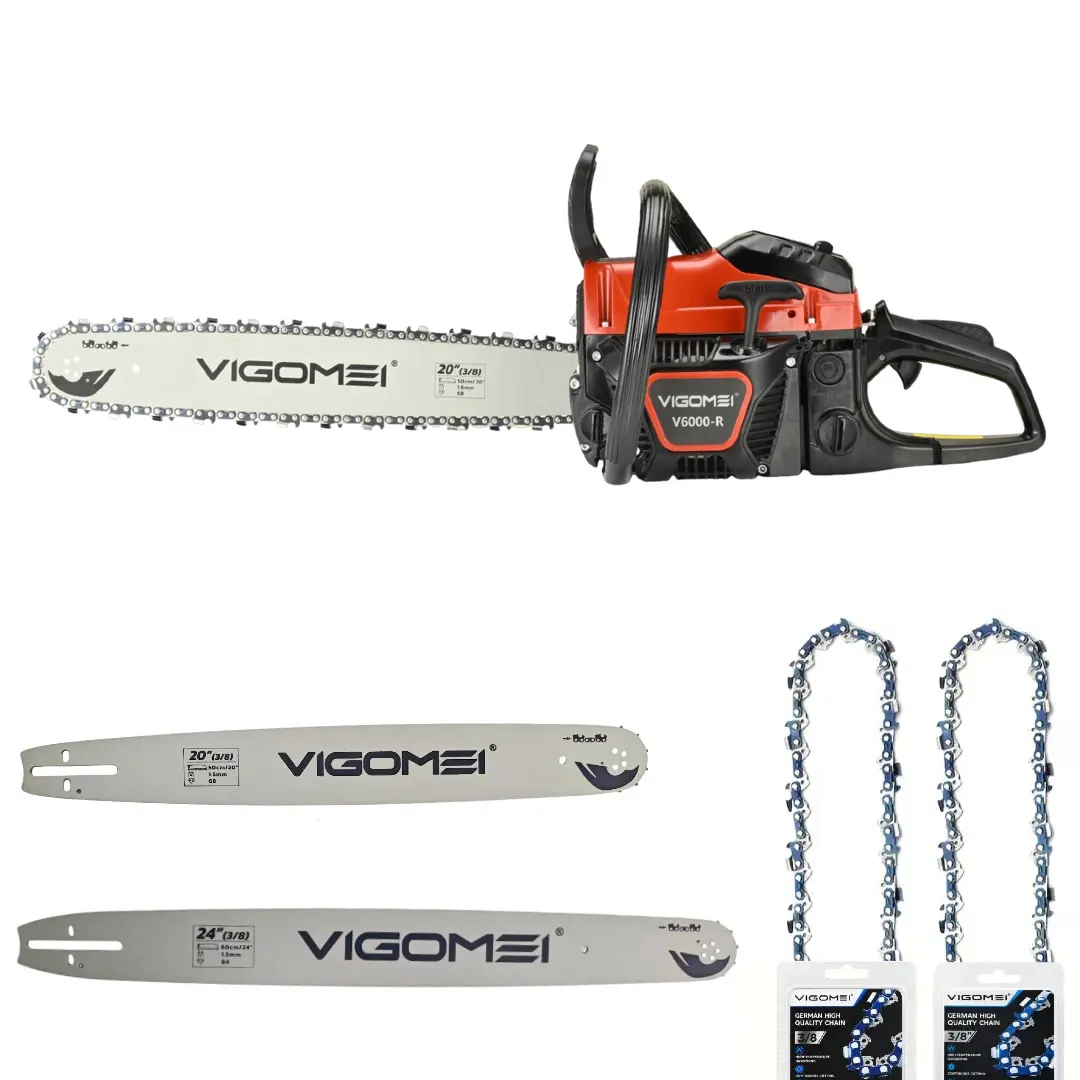 Gas Chainsaw 105cc   Anti-Vibration Handheld Engine Tool with 20in/24in Replaceable Guide Bars for Professional Loggers' Lumber Cutting