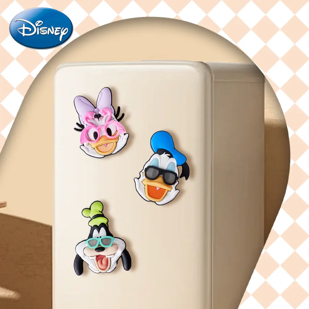 Disney Officially Licensed Donald Duck Daisy Duck & Goofy Sunglasses Style Fridge Magnets, 3D Anime Figures, DIY Decorative Accessories, Refrigerator Decorating Magnet