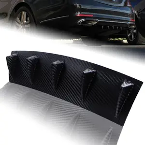 Universal Carbon Fiber Style Rear Lower Bumper Diffuser Spoiler Lip Wing Splitter