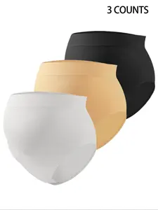 Maternity Solid Color Panty, Soft Comfy Breathable Panty for Pregnancy & Postpartum, Maternity Underwear for All Seasons