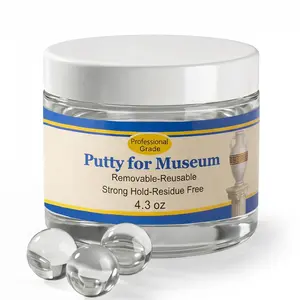 4.3 oz Clear Exhibit Gel for Museum - Removable & Reusable Sticky Mounting Putty for Collectibles & Display, Earthquake Proof Adhesive Wax for Flat Surfaces, Prevent Shifting & Falling, Residue Free