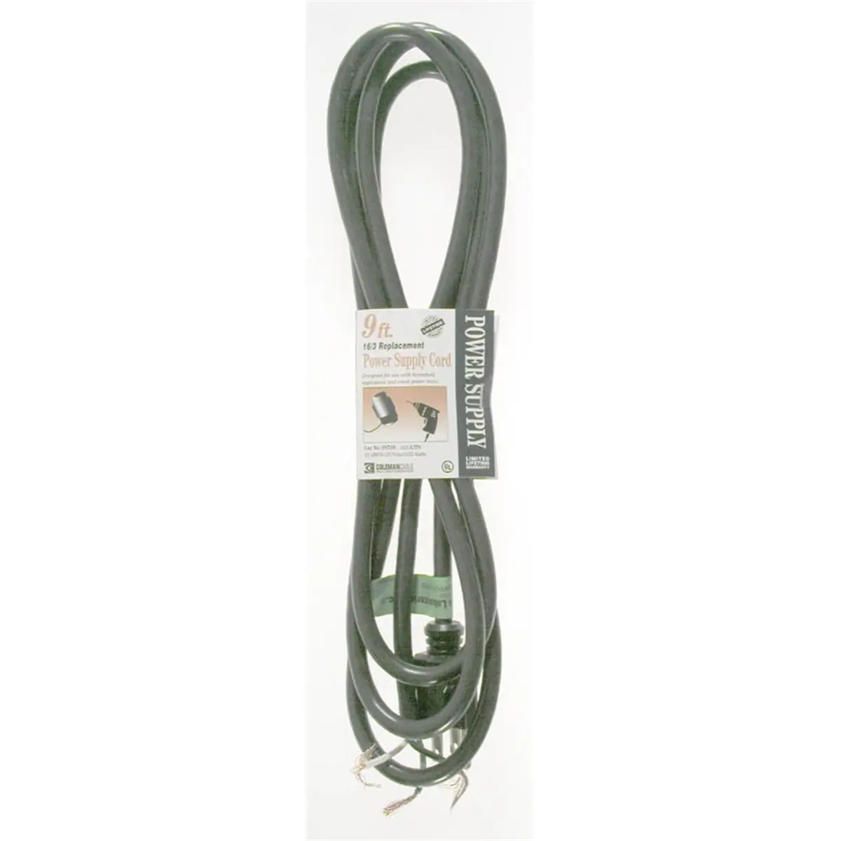 Coleman Cable Three Conductor Black SJEO Replacement Power Cord, Power Supply, Replacement Cord