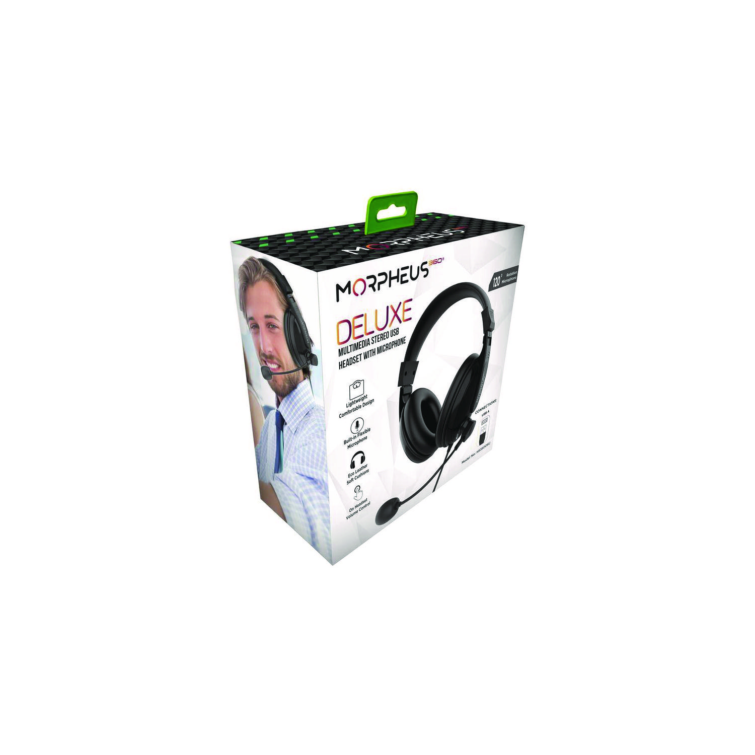 Morpheus m360 Deluxe Multimedia Stereo USB Headset w/Adjustable Microphone