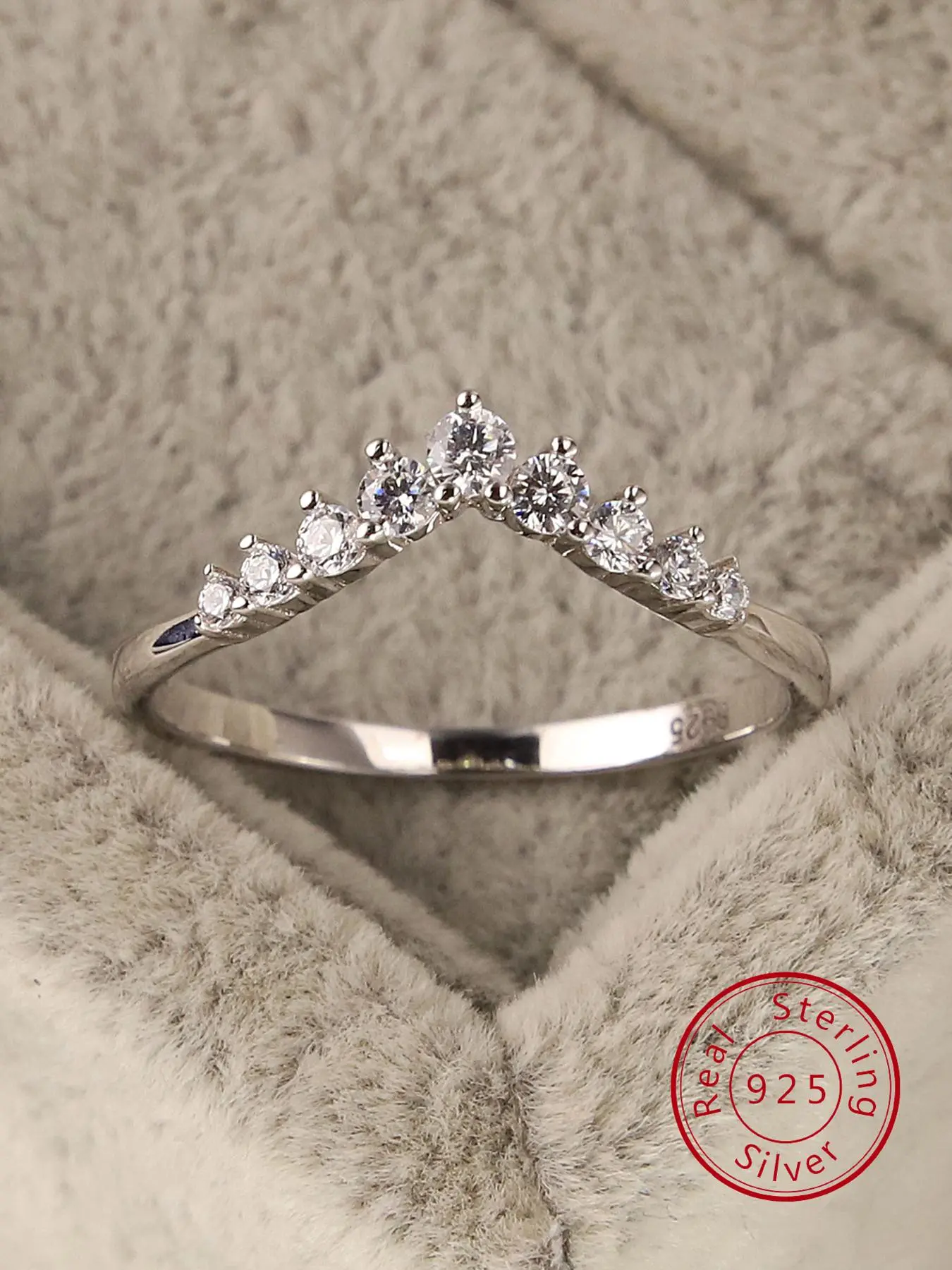 S925 Sterling Silver Crown Design Artificial Zircon Decor Bridal Engagement Ring, Elegant Fashion Rings, Luxury for Women, Trendy All-match & Exquisite Jewelry for Birthday Gift, Beautiful Rings