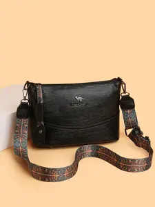 Large Capacity Fashion Wide Shoulder Strap Multi-Layer Lightweight Bucket Bag, Cross Body Bags, Fashionable Daily Crossbody, Ideal for Work and Daily Use