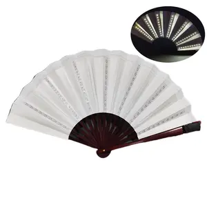 LED Folding Hand Fan Chinese Dancing Props for Bar Night Club Party Gifts