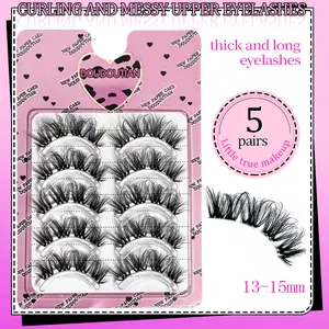 DUODUOTIAN New York Baddie Untidy Lashes: 5 Pairs Dramatic Curly False Eyelashes, DIY Cluster Lashes . Easy 3-Second Application, Beginner Friendly. Volumizing & Eye-Enlarging Effect. Stage Makeup and Holiday Gifts！