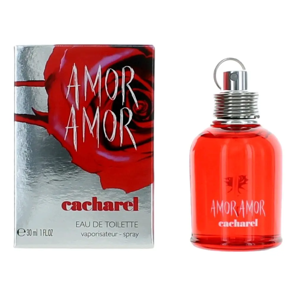 Amor Amor by Cacharel Women's Fragrance Perfumes - 1 oz EDT Spray Bottle, Captivating Daily Wear Amber Women's Fragrance