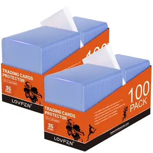LOVFEN 200CT Top Loads Card Sleeves Kits For 3" X 4" Trading Cards, Baseball Card Protectors, Trading Card Sleeves Hard Plastic Fit For Baseball, Football Cards (200 Top Loads + 200 Soft Sleeves) Easter Gift