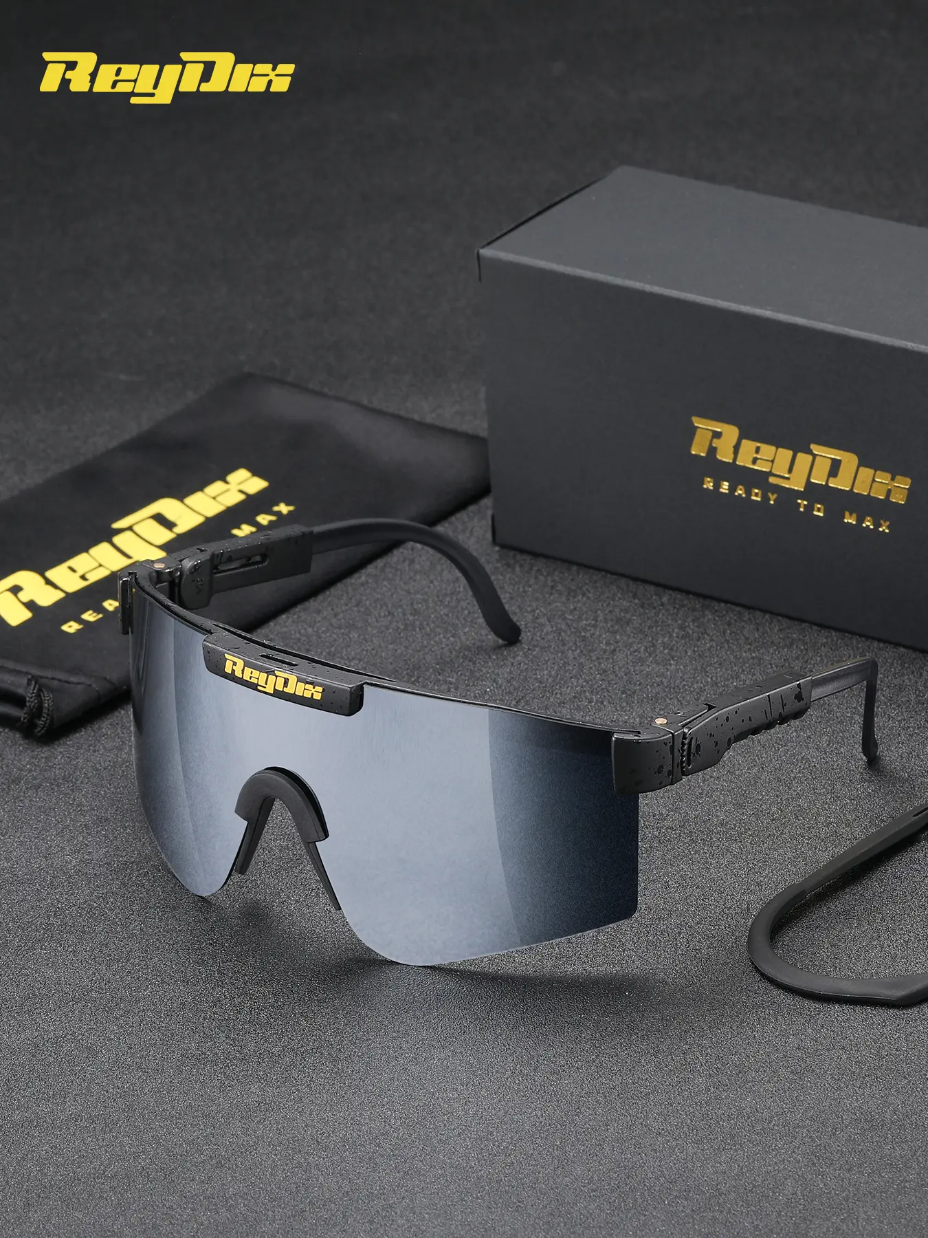 ReyDix 1 Piece Unisex Half Frame Sunglasses， Polarized Square Frame Sunglasses UV400，Sporty Looking Sunglasses