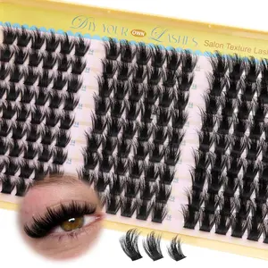 Manga Lash Clusters Wispy Volume Eyelash Extensions with Lash Spikes – 162Pcs Cluster Lashes 14-18mm DIY Lash Extension Kit for Natural Anime Look