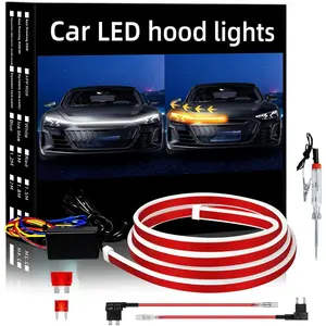 Sequential Turn Signal Led Light Strip Dynamic Scan Start Up Hood Lights Flexible DRL Daytime Running Light for ,,SUV,Dual Color  White Flowing Switchback 12V 47inch /1.2M (1Set)