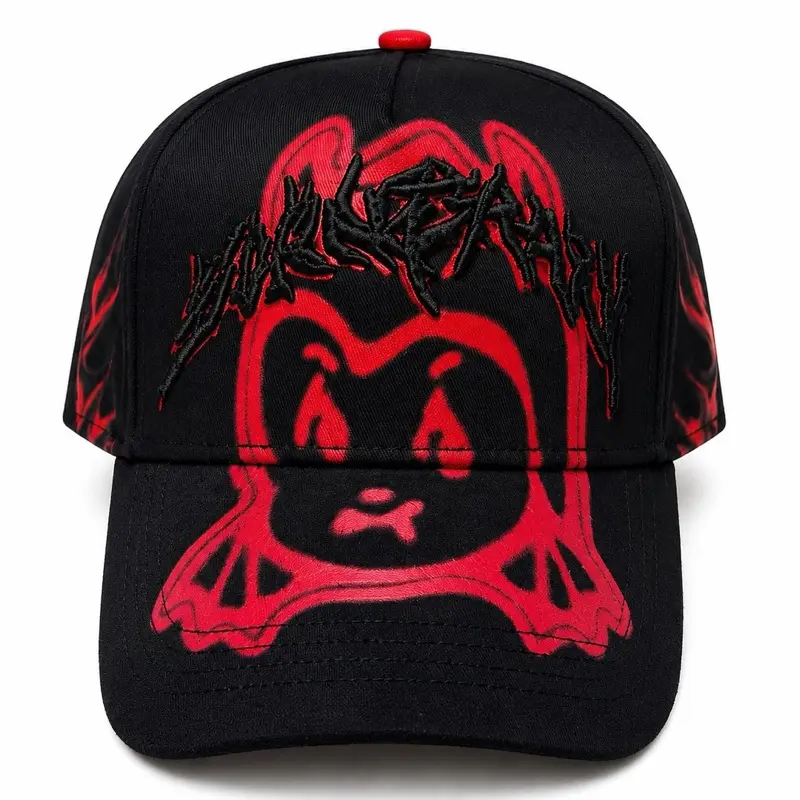 Unisex 2-Color Black and Red Casual Baseball Cap, Stylish Look Daily Wear Fashion Accessory