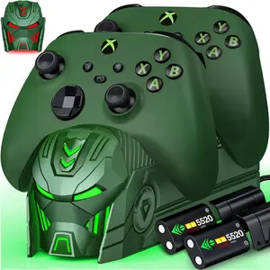 Charger Station Compatible with Xbox Controllers, 2x5520mWh Rechargeable Battery Pack for Xbox Series S/X/Xbox One/One Elite/Xbox One S/X Controllers with Dual Charging Dock and 4 Covers (Controller Not Included)