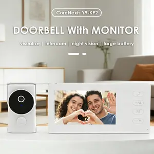 Y9U-KP2 Doorbell Camera Wireless,1080P Waterproof DoorBell Camera with Monitor Screen, Free Storage No Subscription,NO WiFi and APP Need, Easy to set up,Night vision function,Video Intercom Two-Way Audio, 170° View Angle,No need for plug-in power supply.