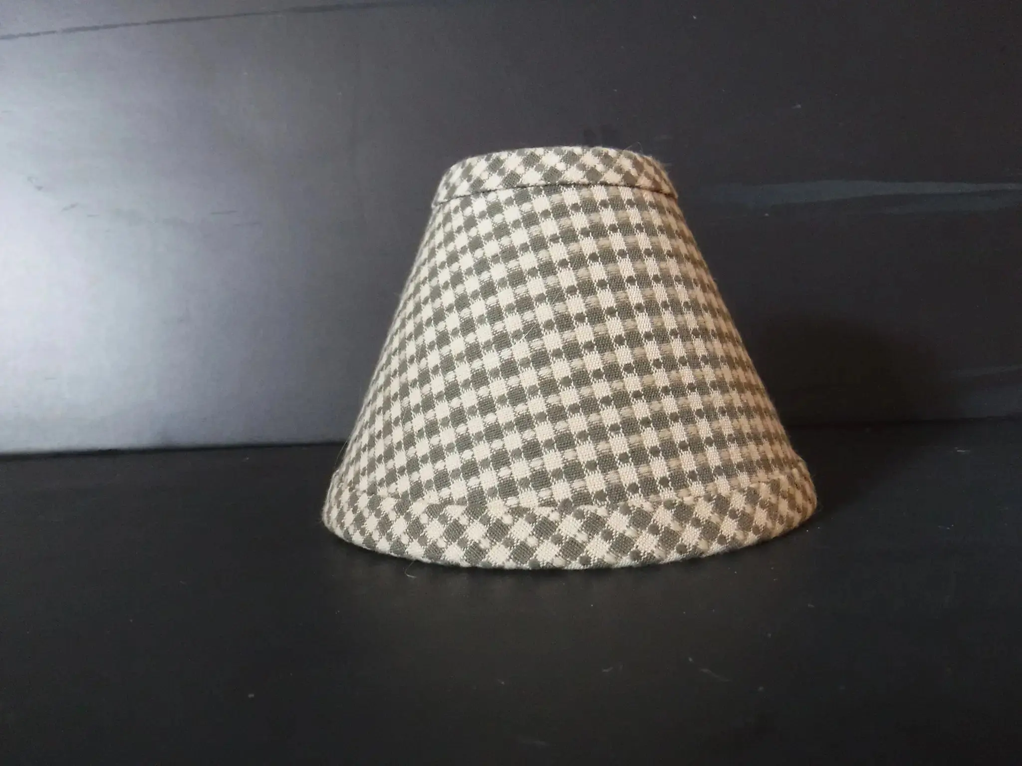 Grey Check Chandelier Shade