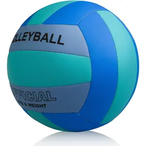 Volleyball Size 5 PU Leather Soft Indoor Outdoor Volleyballs Sports Training Game Play Ball for Beginner, Teenager, Adult, 8.2