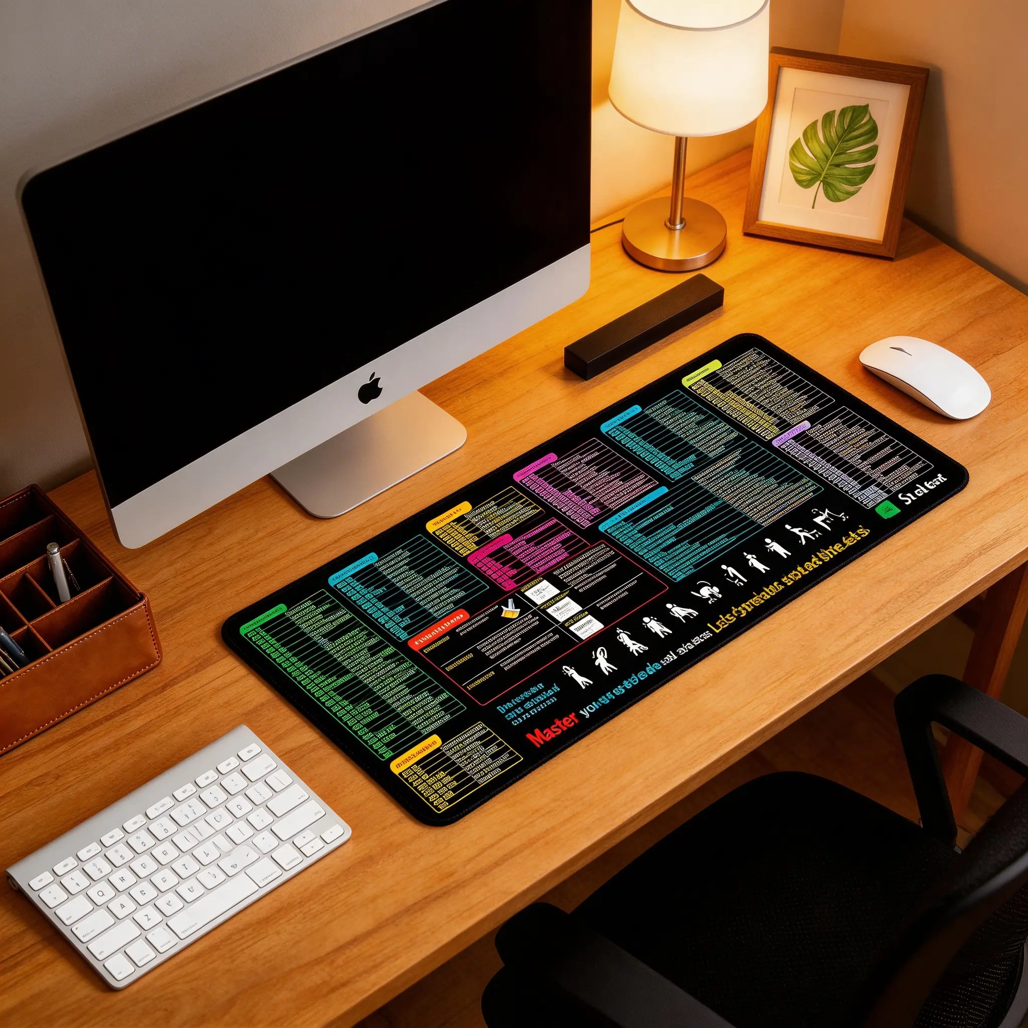 Popular Excel Shortcut Cheat Sheet Extended Mouse Pad- Large Gaming Desk Mat with Stitched Edges & Non-Slip Base Premium Multipurpose Mousepad Shortcuts Mouse Pad Computer Mouse Pad