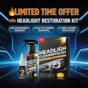 Car Headlight Care Kit, Restoration, Daily Renovation Cleaning Agent, Stain Removal, Surface Protection, Clear Finish, Automotive Maintenance Essentials, No Disassembly