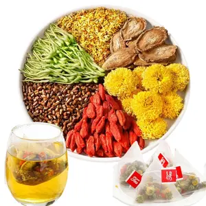 Liver Cleansing Tea Chrysanthemum Cassia Seeds Tea Bags,Chrysanthemum,Osmanthus,Honeysuckle Cassia Seeds,Burdock Root, Goji Berrys Combination of Floral Tea
