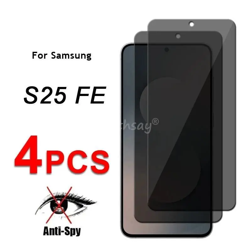 Privacy Screen Glass For Samsung Galaxy S25 FE Glass Anti-Spy Protect Screen Samsung S25 FE Tempered Glass S25 FE Tempered Film Smartphone Protection Fingerprint Cellphone