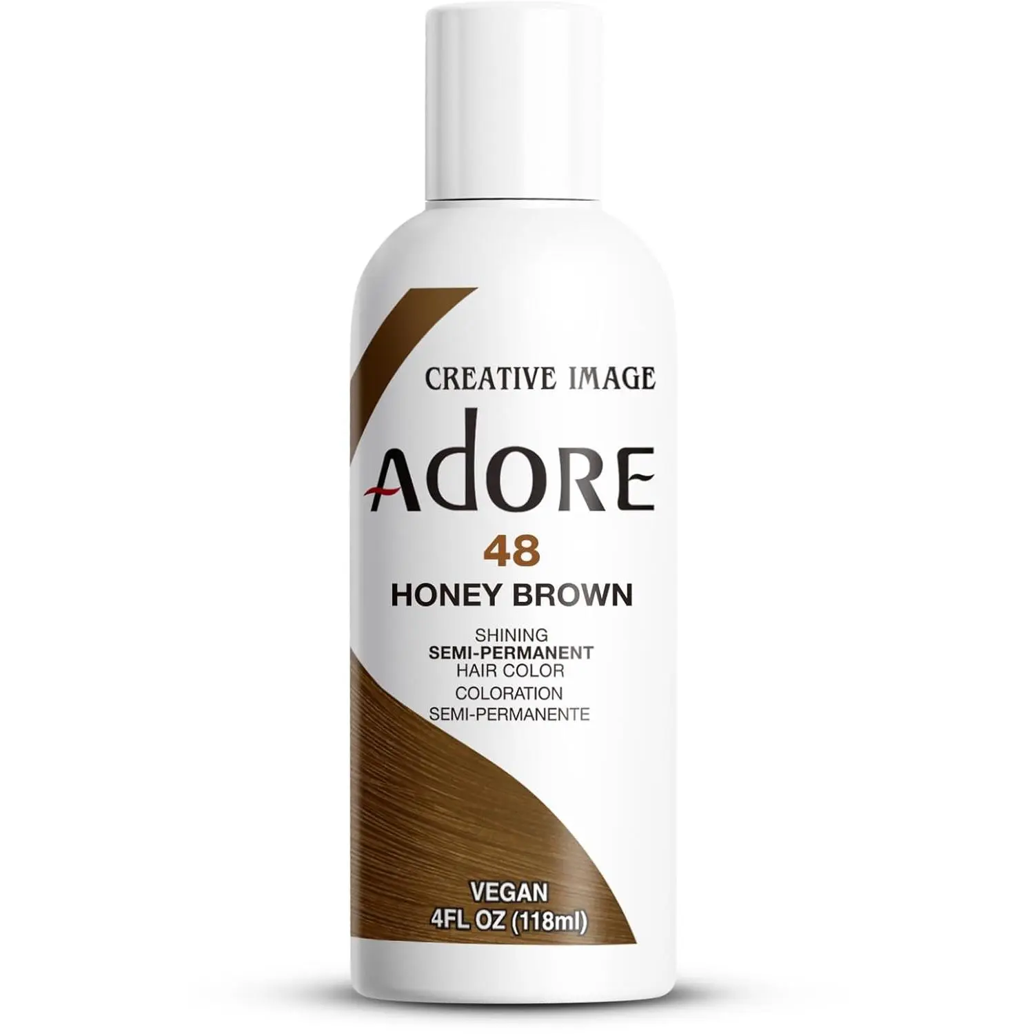 Adore Semi Permanent Hair Color (048 Honey Brown) | Vegan & Cruelty-Free Brown Hair Dye | No Ammonia, No Peroxide, No Alcohol | 4 Fl Oz (Pack of 1) Hairdye Cover Grey Hair