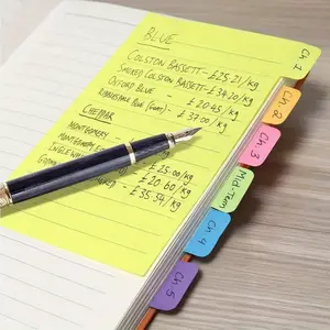 Color-coded Sticky Notepad, 1pc Self-adhesive Index Tabs & Notes for Organization, Student & Office Supplies with Removable Labels, Stickers