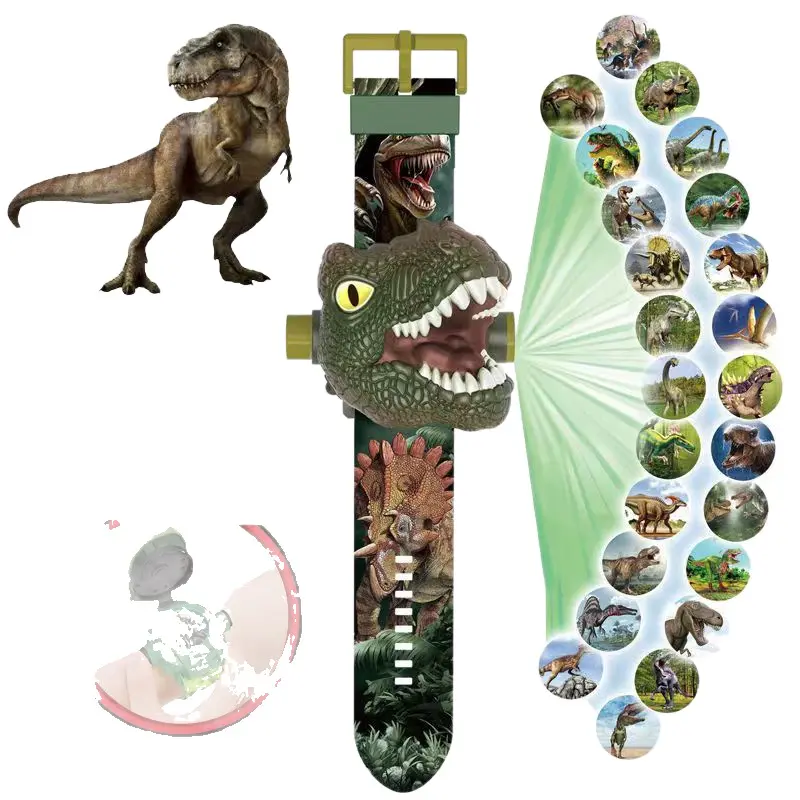 Unisex Dinosaur Watch with Flashlight & Pattern Proj - Kids' Science & Technology Educational Toy, Ideal Gift for Kids