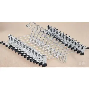 Space Saving Stackable Clothes Hangers with Adjustable Clips, Heavy Duty Metal Cascading Hangers for Pants Skirts Jeans, Durable Add-on Hangers for Closet Organization, Non-Slip No Rust Design Hanging Organiser Stainless Steel Accessory Hook