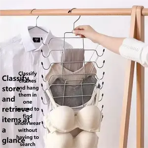 Stainless Steel Underwear Hanger Wardrobe Storage Artifact for Student Dormitory Space Saving Vest Scarf Rack Multifunctional Suspender Hanger - Organiser
