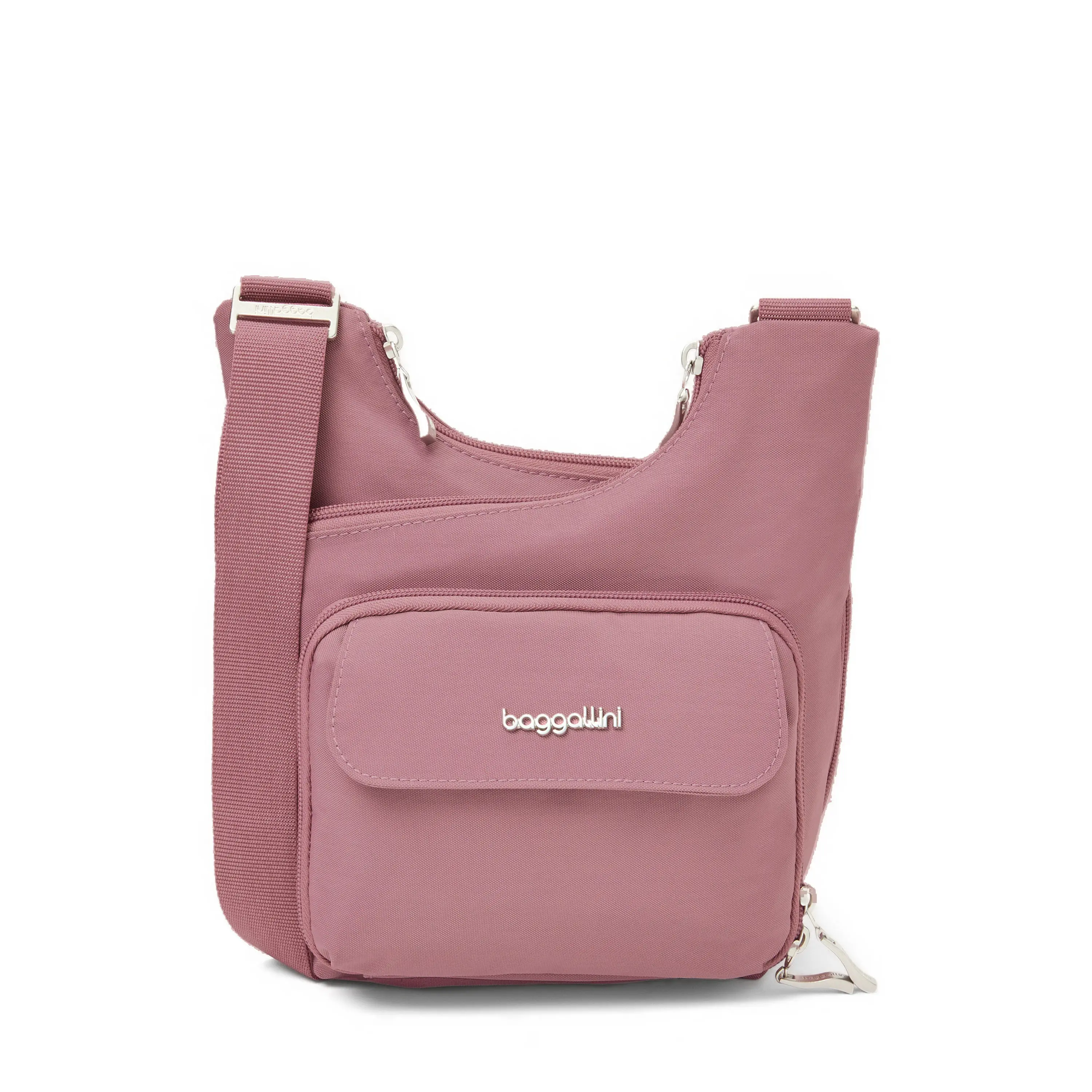 Baggallini Women's Criss Cross Crossbody Bag, A Lightweight & Fashionable Nylon Double Zipper Purse with Multi-Pocket Organization, Fashionable Crossbody Bag, Lightweight Crossbody Bag
