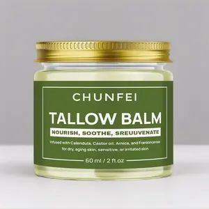 100% Grass-Fed & Finished Tallow Balm with Calendula, Castor Oil, Arnika Beeswax, and Frankincense - Hydrating Nourishing Moisturizing Facial Moisturizer