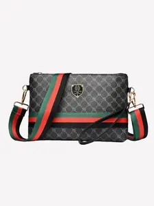 Men's Wrist Strap Crossbody Bag, Large Handbag, Fashion Versatile Shoulder Bag, Big Capacity Portable Plaid Design Side Pocket