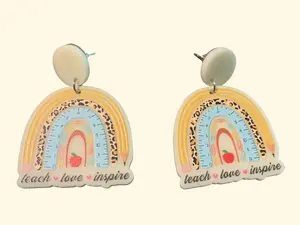 Teach Love Inspire Earrings - Perfect for Teachers orchid earrings