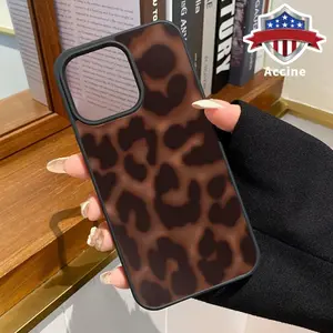 Magnetic Case for iPhone 15 16 14 Pro Max 13 12 11 XR XS Plus E Vintage Leopard Print Acrylic Transparent Anti-Scratch wireless charging compatible Phone Back Cover for Girl