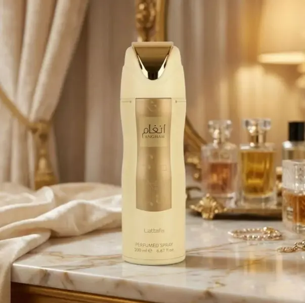 Lattafa | Angham | Women's Fragrance | 200 ML | Body Spray | Ginger - Juicy Mandarin & Sparkling Pink Pepper